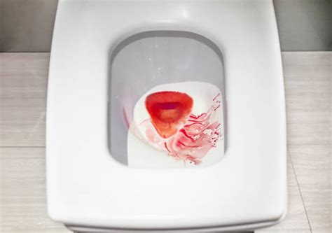 Period blood sinks to bottom of toilet. . Period blood sinks to bottom of toilet